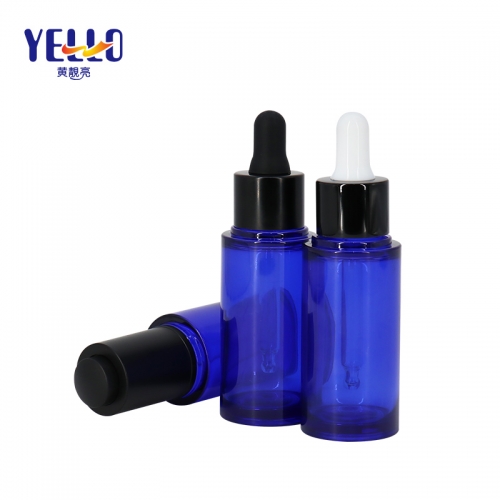 Clear Blue Cosmetic Serum Bottle With Dropper PETG Eco - Friendly Material