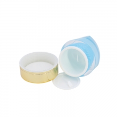 Ocean Blue Empty Cream Container , Acrylic Material Plastic Beauty Containers