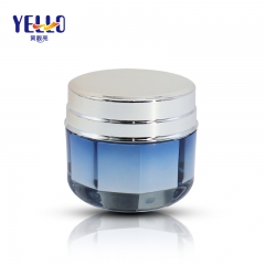 High Gloss Cosmetic Cream Jar Packaging , Face Cream Blue Jar