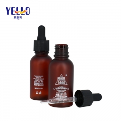 Amber Color Cosmetic Dropper Bottles PET Plastic Material For Essential Oil