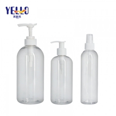 Round Shoulder Clear Plastic Empty Shampoo Bottles / Small Lotion Bottle