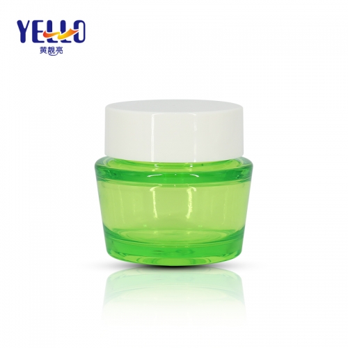 Green Color PET Plastic Cosmetic Cream Jar With Strong Sealing , Face Cream Container