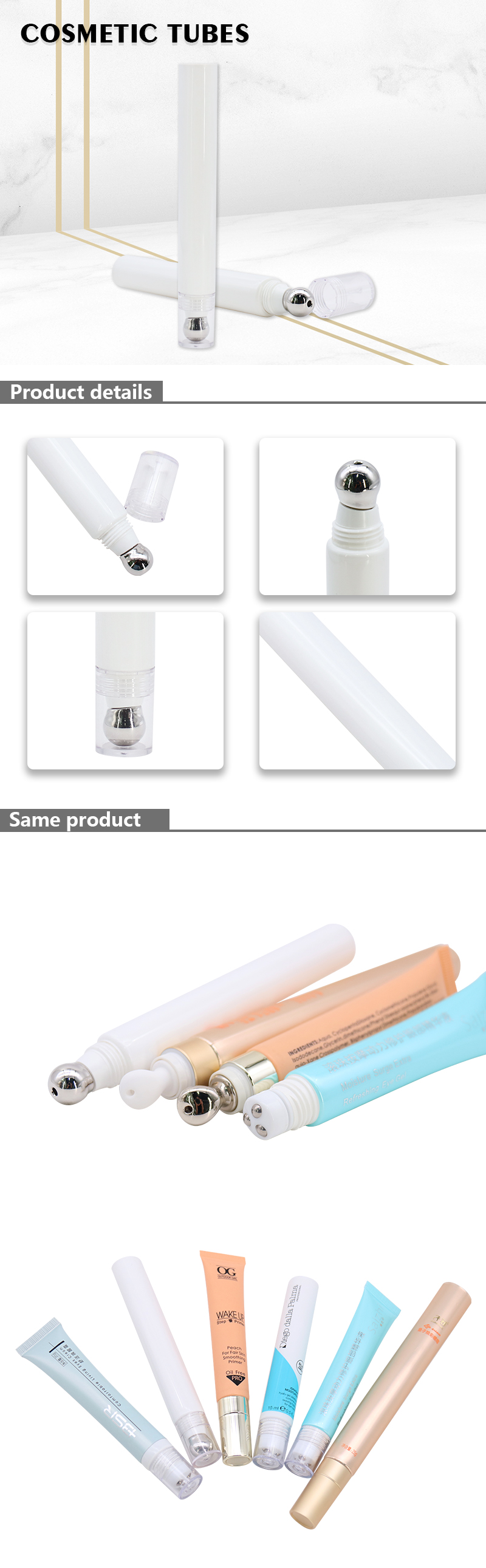 Single roller ball tube