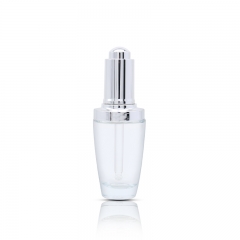 Silver Cap Dropping Bottles , Hair Essence Oil Glass Dropper Bottles Wholesale