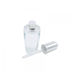 Silver Cap Dropping Bottles , Hair Essence Oil Glass Dropper Bottles Wholesale