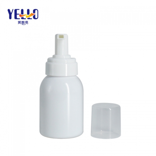 White PET Foam soap Bottles , Round Plastic Foaming Bottles Wholesale