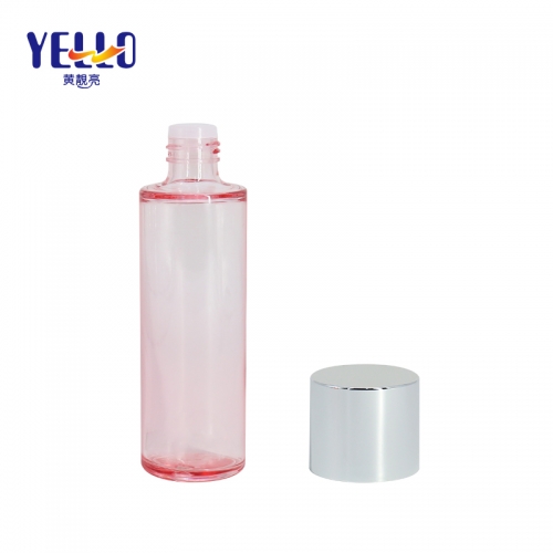 Empty Cosmetic Pink Toner Bottles / Heavy Wall PET Toner Bottle Factory Supply