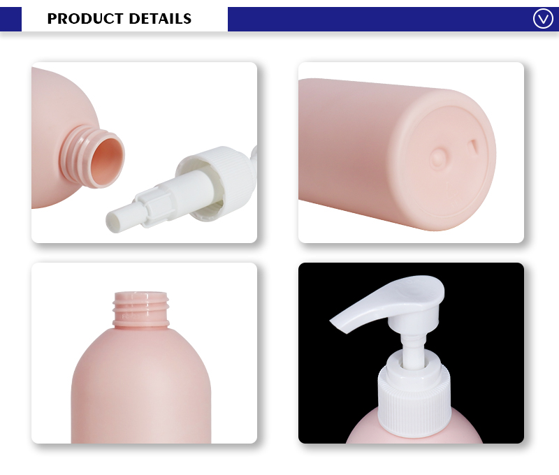 Botellas de loción de 250 ml con bomba Botella de champú PET a granel / rosa