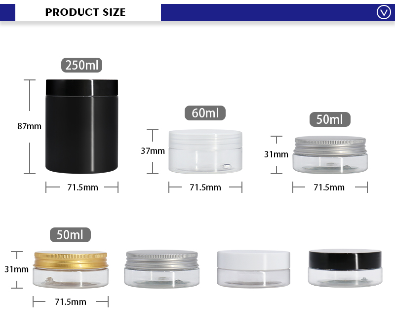 PET plastic cosmetic containers
