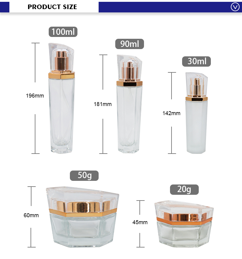 luxury glass bottle and jar