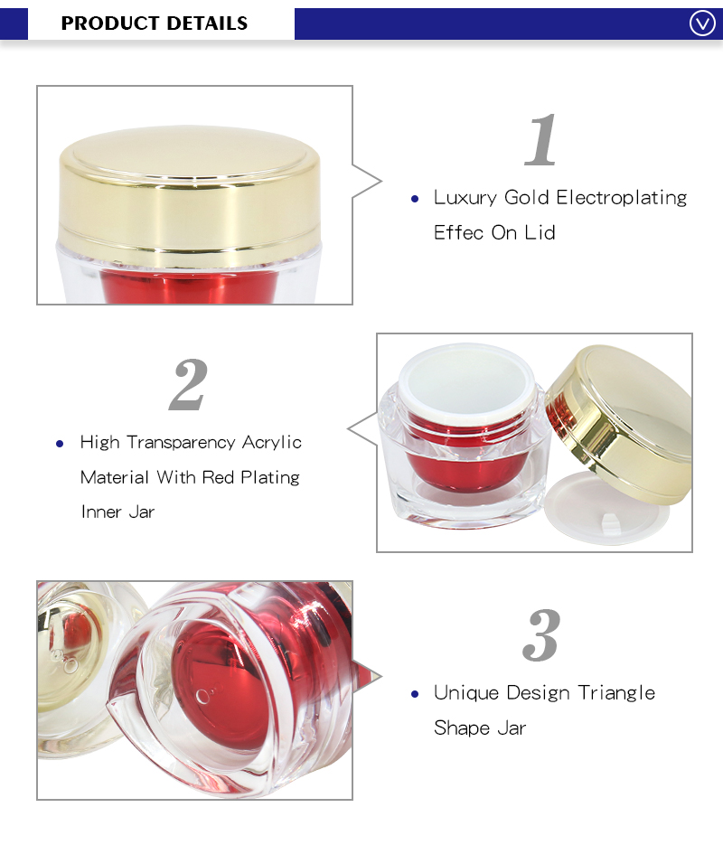 Mini PMMA Cosmetic Jars for Cream , 15ml Empty Eye Cream Jar Packaging