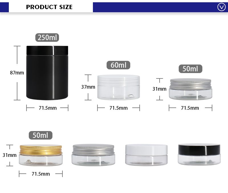 Plastic Facial Mask Jar Pots for Cosmetic