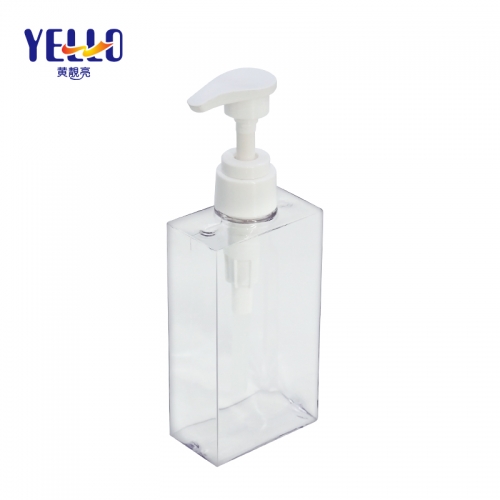 Clear Square Empty Lotion Bottles 200ml 300ml 500ml / PETG Clear Shampoo Shower Bottle