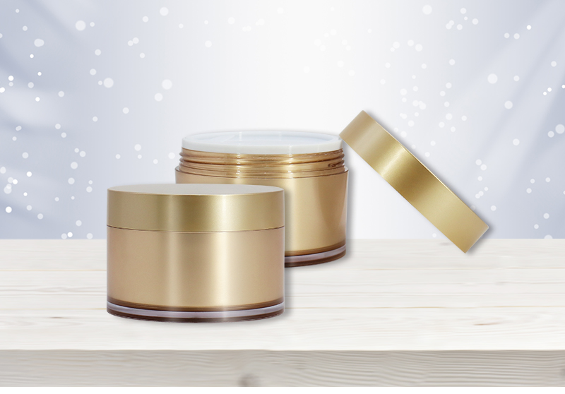 Empty PS 200g Plastic Cosmetic Jars For Body Lotion , Gold Cream Jar Supplier