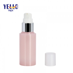 25ml Pink Face Oil Serum Bottles With Dropper / Cylinder Serum Pump Bottle For Cosmetics