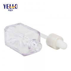 Clear Square Eco Friendly 15ml Plastic Cosmetic Dropper Bottles