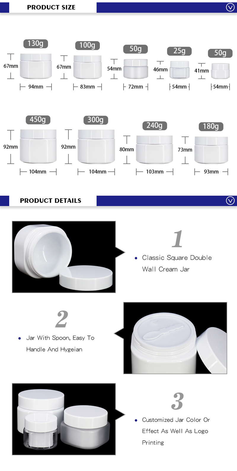 Refillable Round Containers For Cosmetics