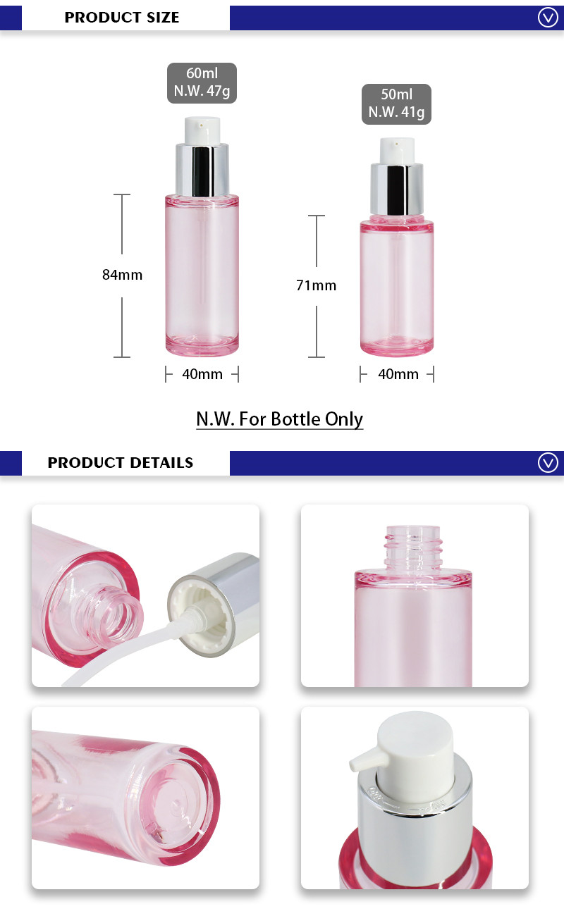 luxury lotion serum spray bottle with pump