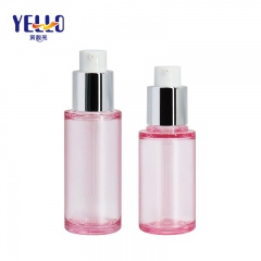 50ml 60ml Clear Pink PLastic PETG Lotion Bottles With Silver Pump