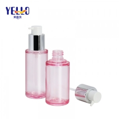 50ml 60ml Clear Pink PLastic PETG Lotion Bottles With Silver Pump