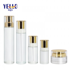 Clear Glass Moisture Cream Storage Jar 50g With Golden Coating Cap