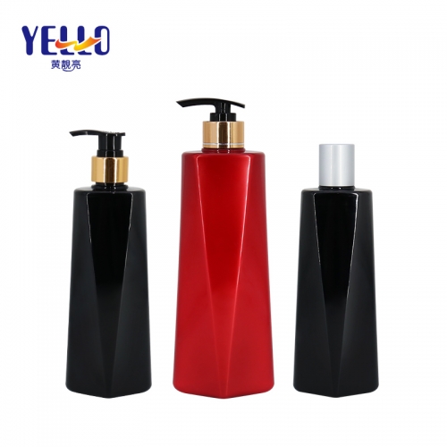 Unique Shape Red Black Shampoo Dispenser Bottle, 280ml 500ml Containers For Shampoo