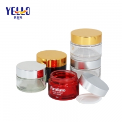 Classic Round 30g 50g Glass Cosmetic Jars With Gold Lid