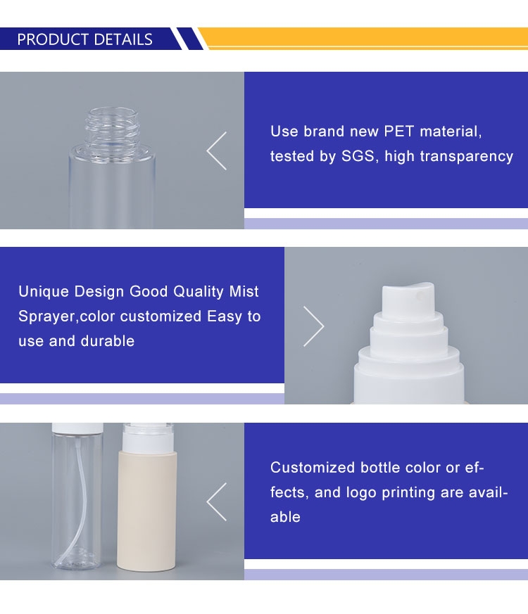Pulverizador de niebla vacío Botellas de PET Envases de embalaje cosmético