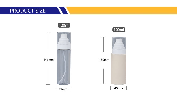  Empty Mist Sprayer PET Bottes Cosmetic Packaging Containers