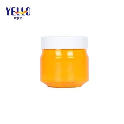 Orange 250g 8 oz Empty Cream Jars Cosmetic Packaging With Lids