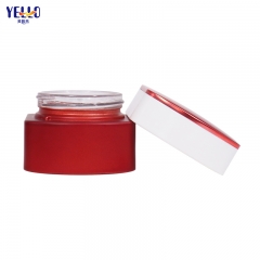 Envases de tarros cosméticos de cristal rojo de lujo para cremas y botellas de loción