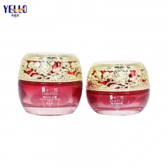 Unique Glass Cosmetic Containers Jar And Skincare Bottles With Gold Pump