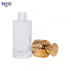 Botellas de loción de vidrio recargables de 15 ml y 25 ml Botellas de bomba de crema de oro de lujo