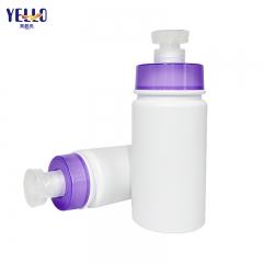 PE Travel Refillable Shampoo And Conditioner Bottles With Purple Pump