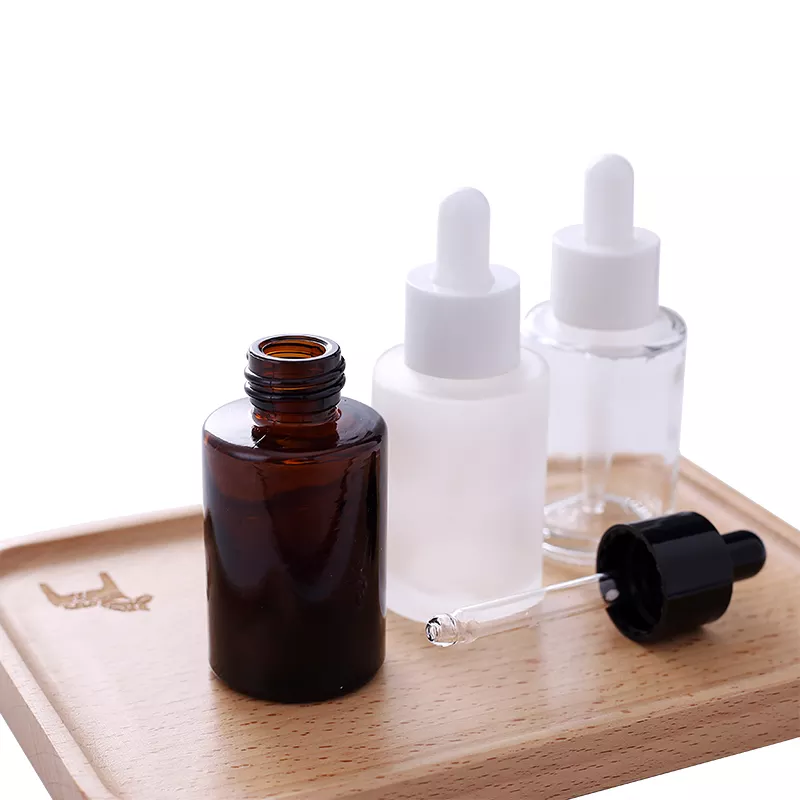 cylinder glass essential oil dropper bottles