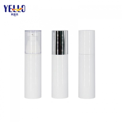 40Ml Airless Pump Bottles , White PET Plastic Empty Lotion Containers