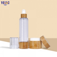 100Ml 3 Oz Bamboo Airless Vacuum Pump Lotion Bottles For Cosmetics