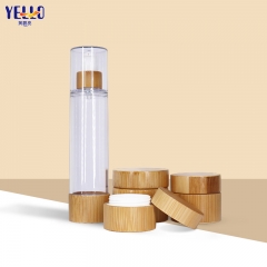 100Ml botellas privadas de aire de bambú de la loción de la bomba de vacío de 3 onzas para los cosméticos