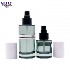 Botellas de loción cosmética de vidrio impresas personalizadas de 1 onza con bomba dispensadora