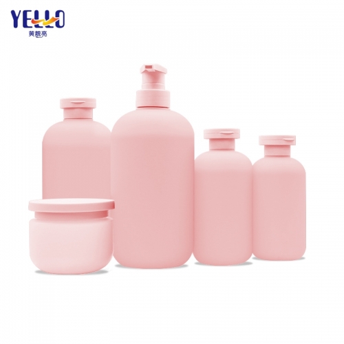 Botellas redondas de champú para bebés Boston, botellas de loción corporal HDPE rosa verde