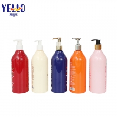 Botellas vacías de champú rosa, negro, azul, naranja y amarillo, 500 ml con bomba