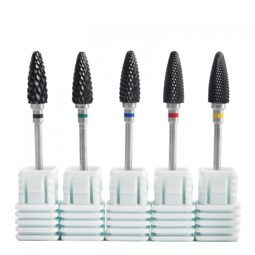 5 Type Black Ceramic Nail Drill Bits Manicure Machine Accessories Rotary Electric Nail Files Manicure Cutter Nail Art Tools