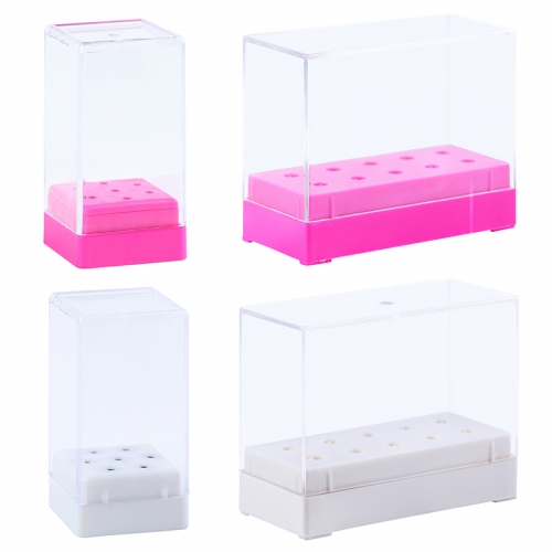 1pcs Empty Nail Drill Bit Storage Box Acrylic Nail Display Stand Container for Electric Drill Manicure Machine Nail Art Accessories