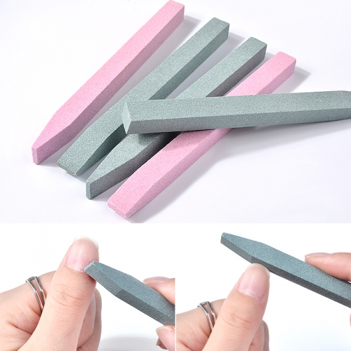 1Pc Unique Stone Nail File Cuticle Remover Trimmer Buffer Nail Art Tool Pink Green 2 Color Options