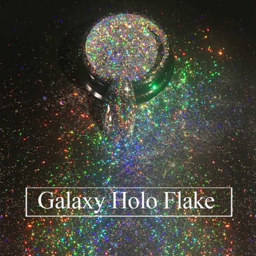 1jar Top-Grade Galaxy Holo Flakes Laser Bling Rainbow Flecks Chrome Magic Effect Irregular Nail Art Glitter Powders