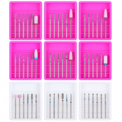 6pcs/set Ceramic Diamond Nail Drill Set Milling Cutter for Manicure Rotary Burr Clean Bits Electric Machine Polishing Accessory Kits