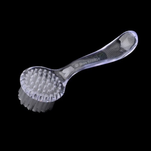 1pcs Clear Plastic Nail Dust Clean Brush,Round Nail Art Make Up Washiong Brush with Cap,Manicure Pedicure Nail Tools