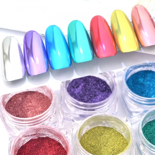 0.3g/jar Magic Mirror Effect Nail Powder Polishing For Nail Art Glitter Chrome Nail Pigment Dust Shiny Manicure Decorations
