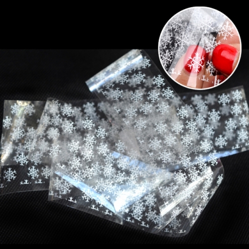 1pcs White Snowflake Nail Art Transfer Foils Paper Nail Tips Sticker Decoration Craft