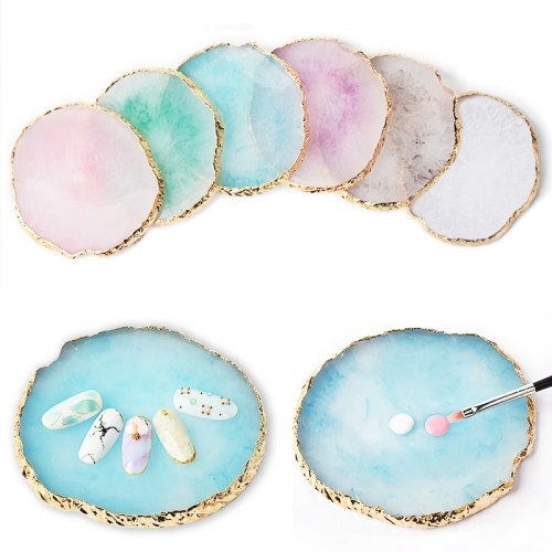 1 Pcs Round False Nail Tips Display Board Resin Stone Color Painting Palette Holder Practice Nail Art Tools Manicure Accessories